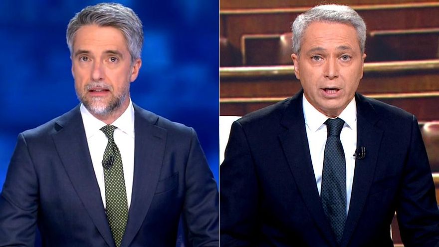 Carlos Franganillo (12.6%) marca su mejor cuota en Informativos Telecinco, pero sigue lejos de Vicente Vallés (17%)