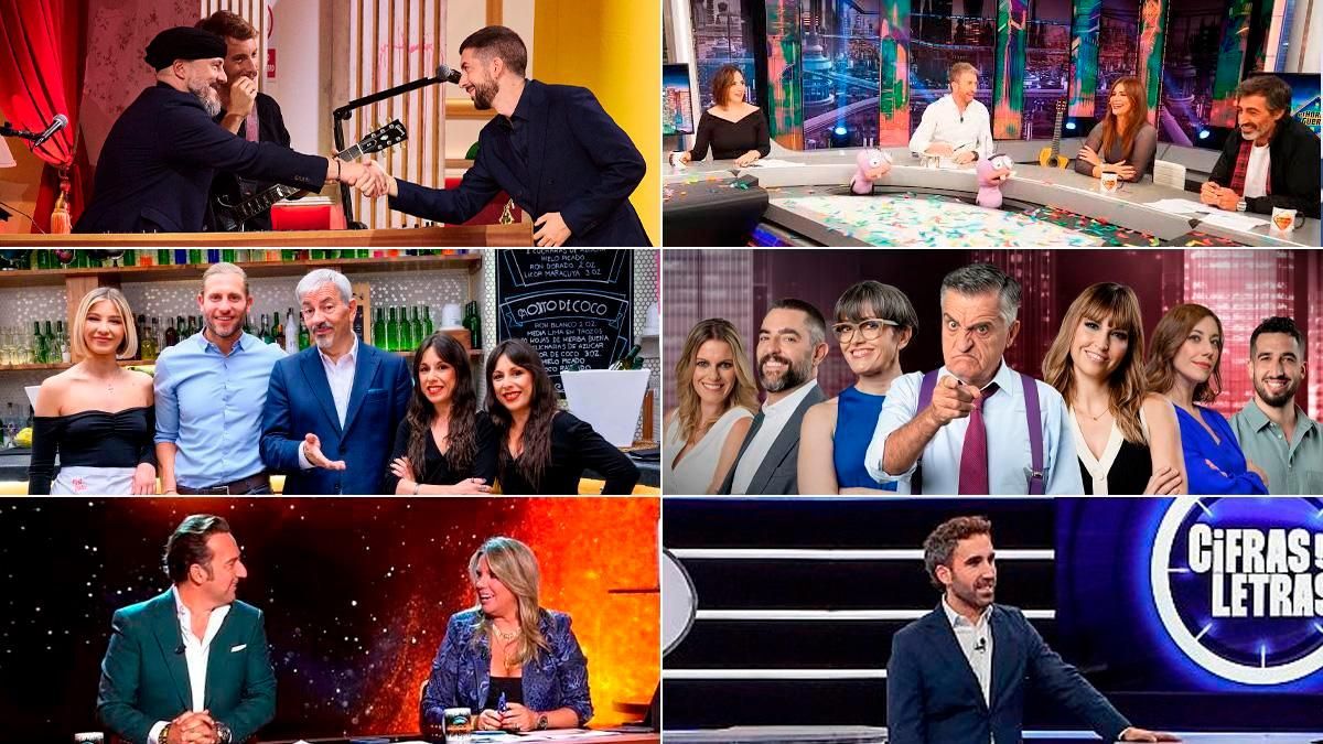 'La Revuelta', 'El Hormiguero', 'First Dates', 'El Intermedio', 'Horizonte' y 'Cifras y letras'