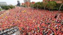 Manifestación de la Diada en 2018.