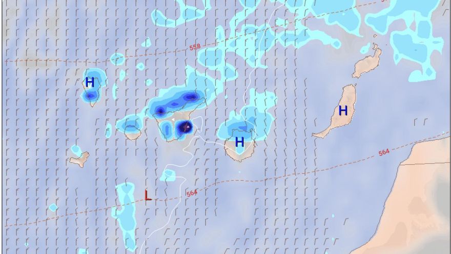La lluvia sigue adornando la previsión del tiempo en Canarias en el inicio de esta semana