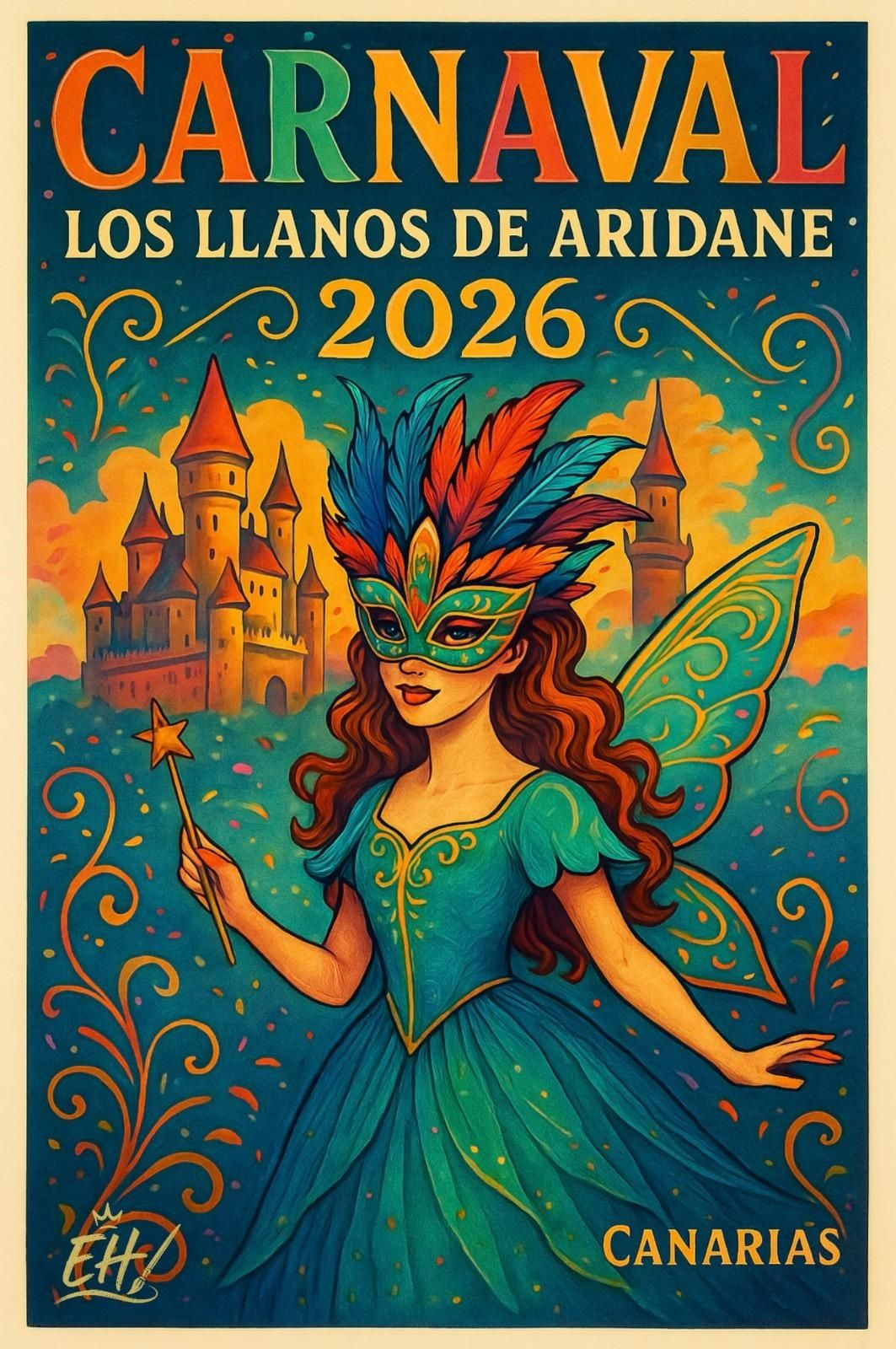 El cartel del Carnaval 2026 de Los Llanos de Aridane, obra de Eliecer Hernández González.