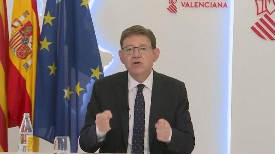 El president Ximo Puig durante su intervención en el Comité de las Regiones.