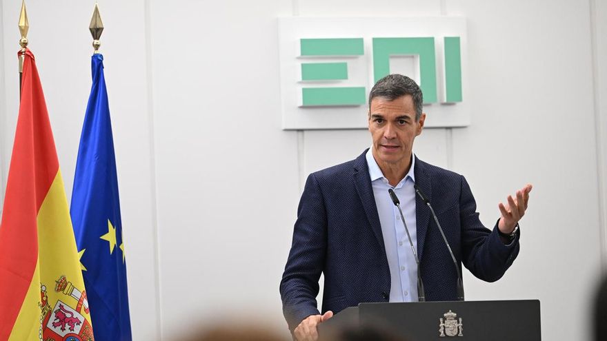 El presidente del Gobierno, Pedro Sánchez, durante su intervención este martes en el acto “La Formación Profesional: el impulso de un país”, en la Escuela de Organización Industrial (EOI) de Madrid. EFE/Moncloa/Borja Puig de la Bellacasa/SOLO USO EDITORIAL/SOLO DISPONIBLE PARA ILUSTRAR LA NOTICIA QUE ACOMPAÑA (CRÉDITO OBLIGATORIO)