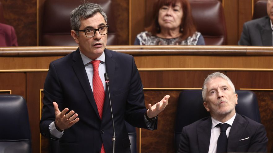 Archivo - El ministro de la Presidencia, Justicia y Relaciones con las Cortes, Félix Bolaños, interviene durante una sesión de control al Gobierno, en el Congreso de los Diputados, a 18 de febrero de 2026, en Madrid (España).