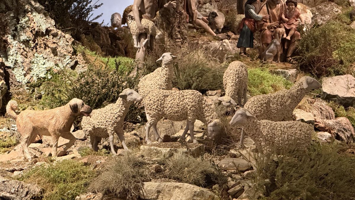 Un detalle del Belén de Villaviciosa.