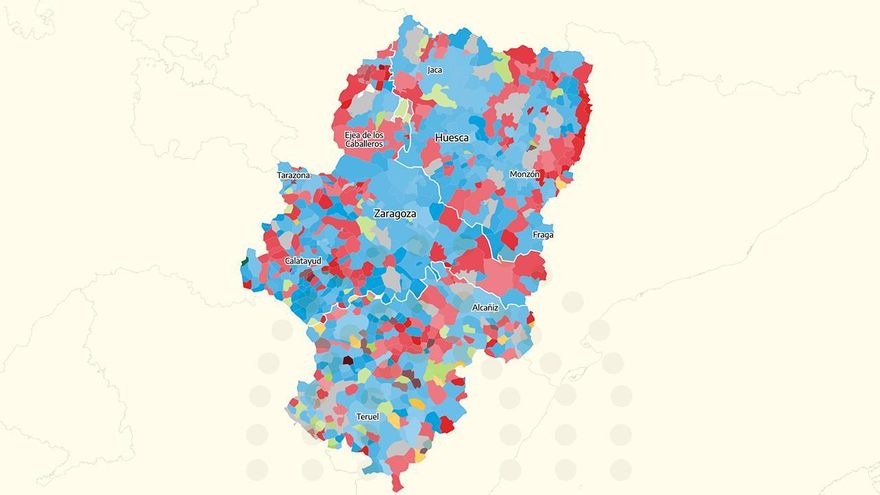 Los resultados de las elecciones en Aragón 2026, municipio a municipio