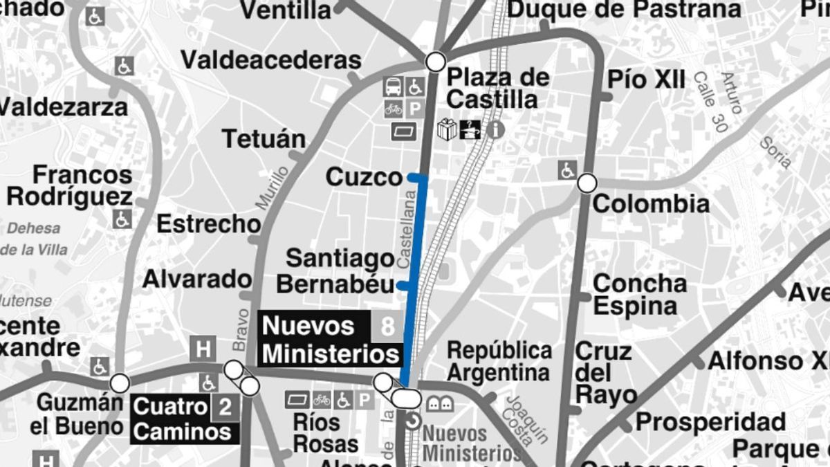 Corte en la línea 10 de Metro de Madrid del 28 de marzo a finales de año por las obras en Santiago Bernabéu