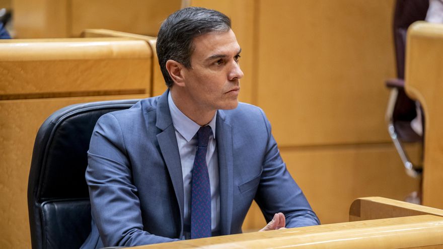El presidente del Gobierno, Pedro Sánchez, en una sesión de control al Gobierno en el Senado, a 26 de abril de 2022, en Madrid (España).