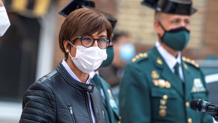 La directora general de la Guardia Civil, María Gámez, durante la presentación de un plan especial para la comarca de La Sagra, este miércoles en Toledo. EFE/Ismael Herrero