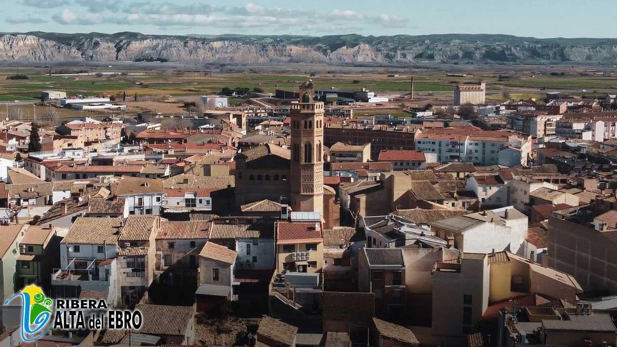 Imagen aérea de la localidad de Alagón.