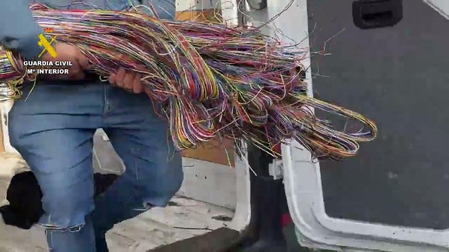La Guardia Civil esclarece los robos de cobre y recupera más de 9 kilómetros de cable