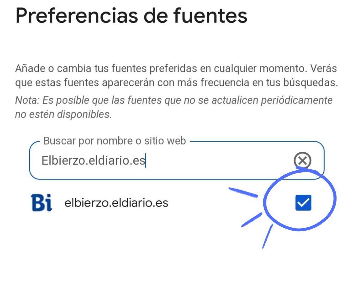 Selecciona elBierzo como fuente preferente.