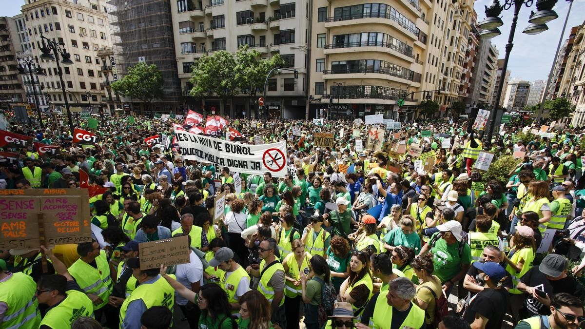 'Novembre Verd', el punto de partida de la estrategia de presión de los docentes valencianos ante la inacción del Consell