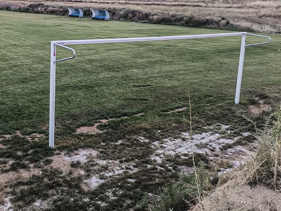 Imagen el estado actual del campo de fútbol impulsado por el Ayuntamiento de Terrer.