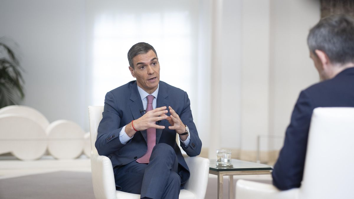 Pedro Sánchez, durante la entrevista.