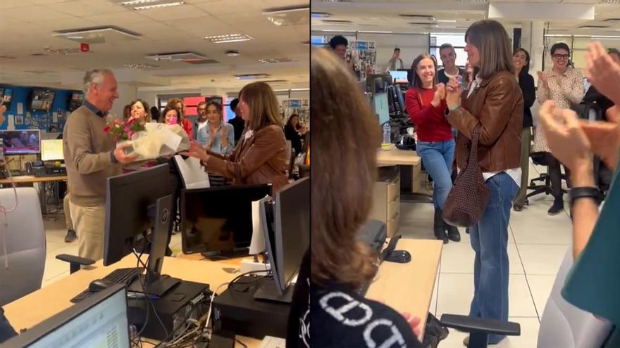 El homenaje y regalo a Ana Blanco de sus compañeros en su último día en TVE