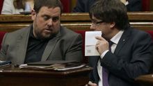 Junqueras i Puigdemont al Parlament
