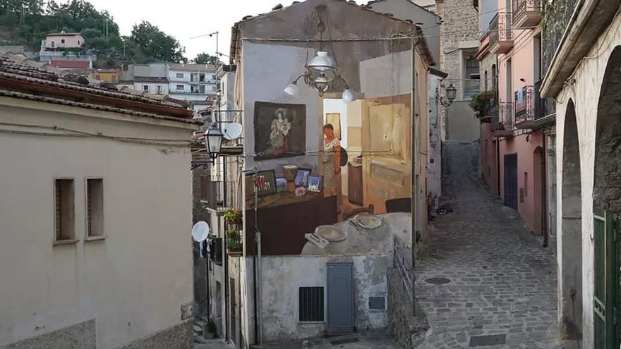 Mural en San Chirico Raparo, Italia.