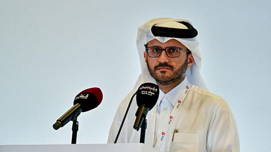 El portavoz del Ministerio de Exteriores de Qatar, Majed Al Ansari, en una rueda de prensa en Doha, el 15 de septiembre de 2025.