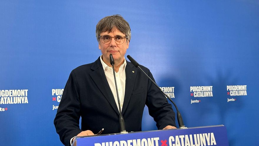 El candidato de Junts+ a las elecciones al Parlament, Carles Puigdemont