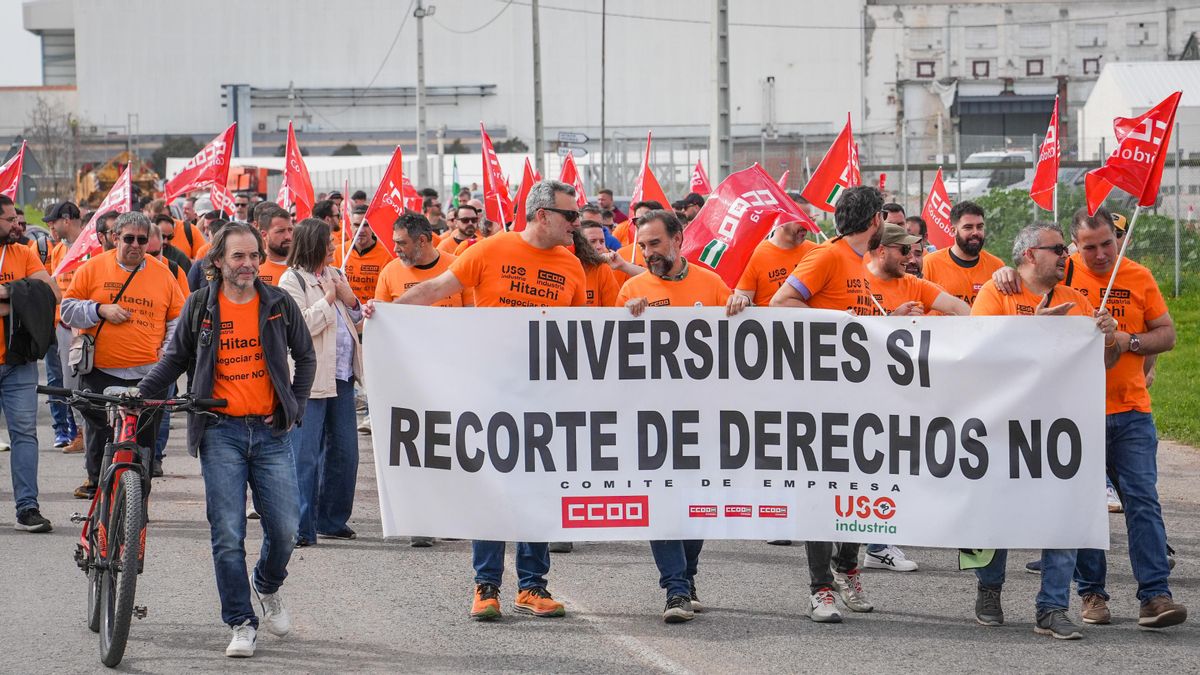 Jornada de huelga de la plantilla de Hitachi