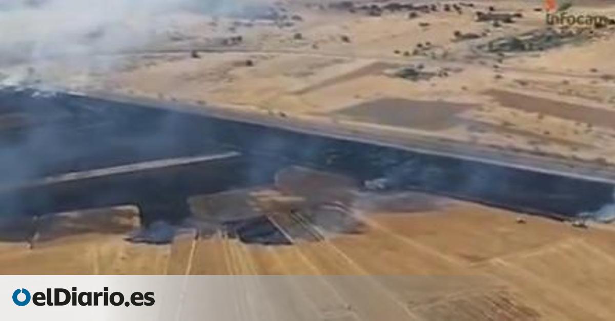 Un incendio corta la circulación de tren convencional y alta velocidad en Brazatortas, que ya ha sido restablecida