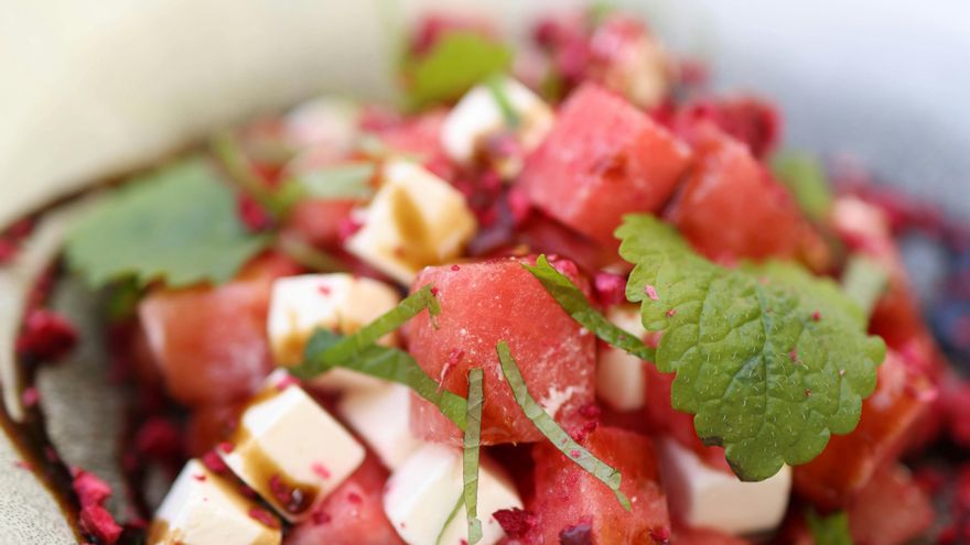 Ensalada de sandía y queso feta