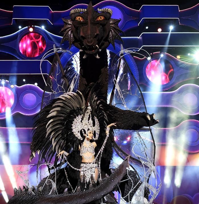 La candidata Estefanía Rivero Suárez, con la fantasía 'El reino olvidado'