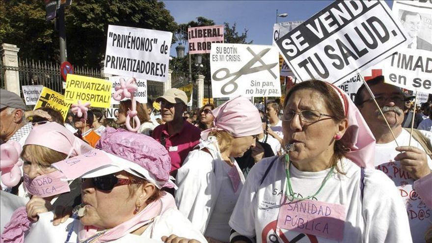 Imagen de archivo de la 'marea blanca' contra privatización sanitaria