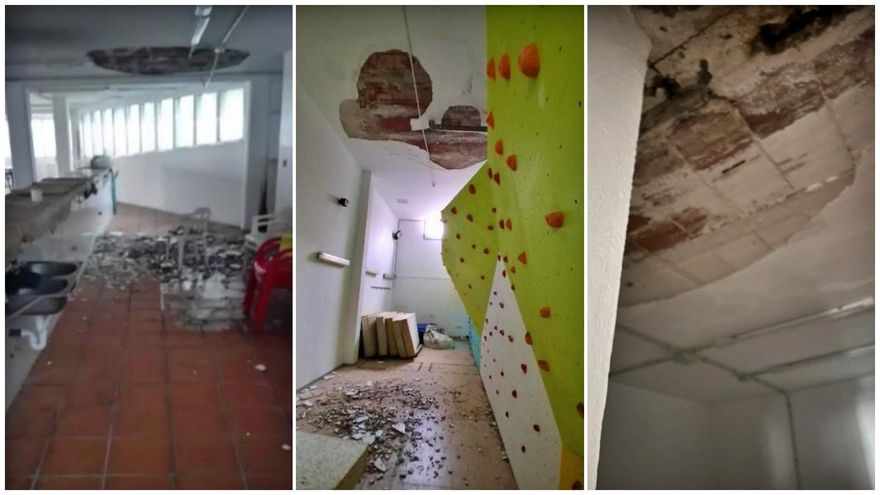 El polideportivo que "se cae a cachos" y Almeida no arreglará este año: techos en ruinas y salida de emergencia bloqueada