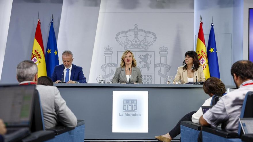 Rueda de prensa posterior a la reunión del Consejo de Ministros, este martes en Moncloa.