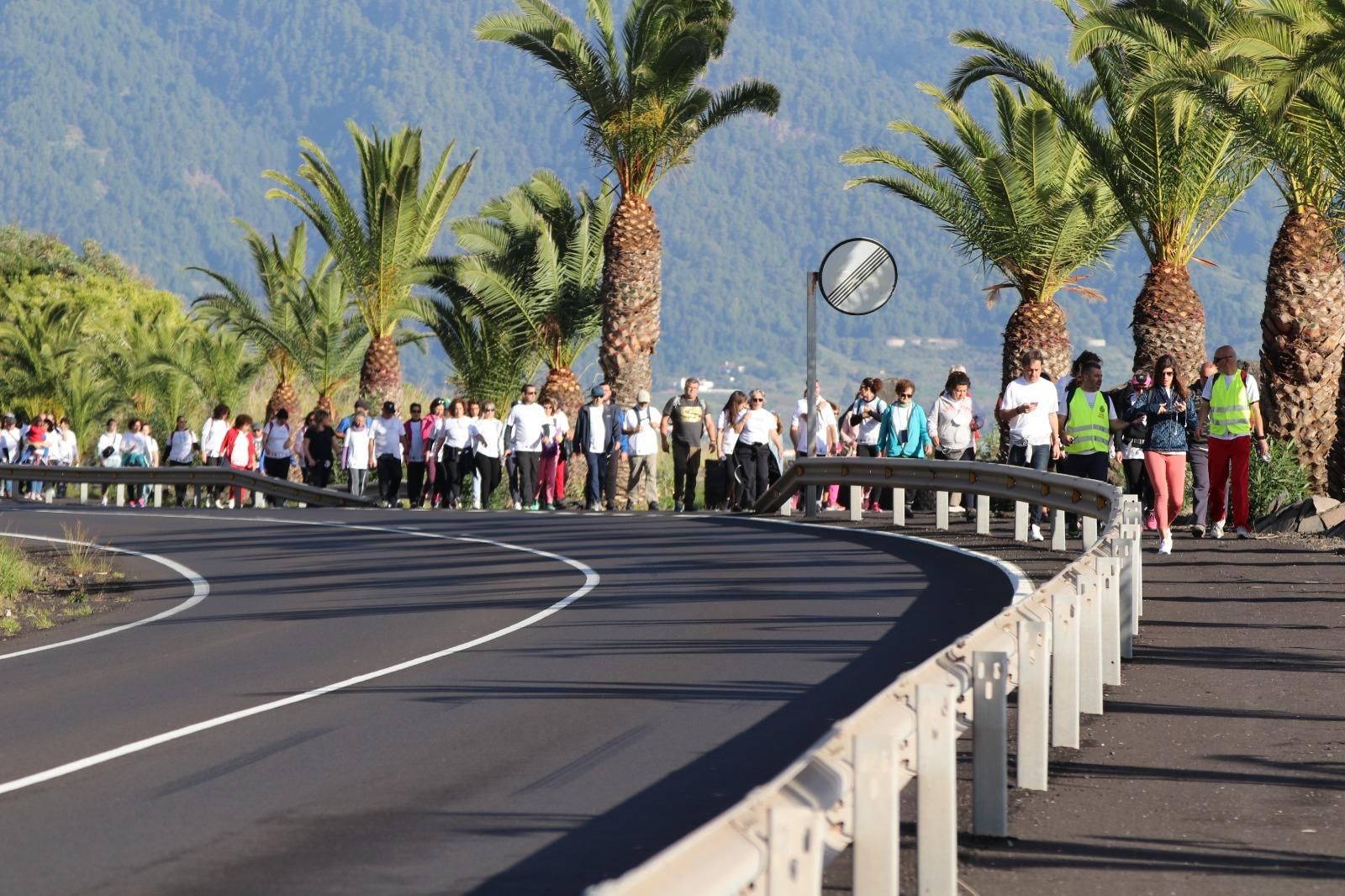 Los participantes en la caminata durante el recorrido. JOSÉ AYUT