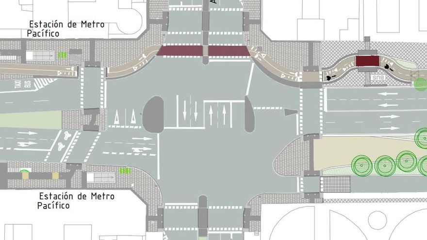 Detalle del proyecto en el cruce de Doctor Esquerdo con Ciudad de Barcelona