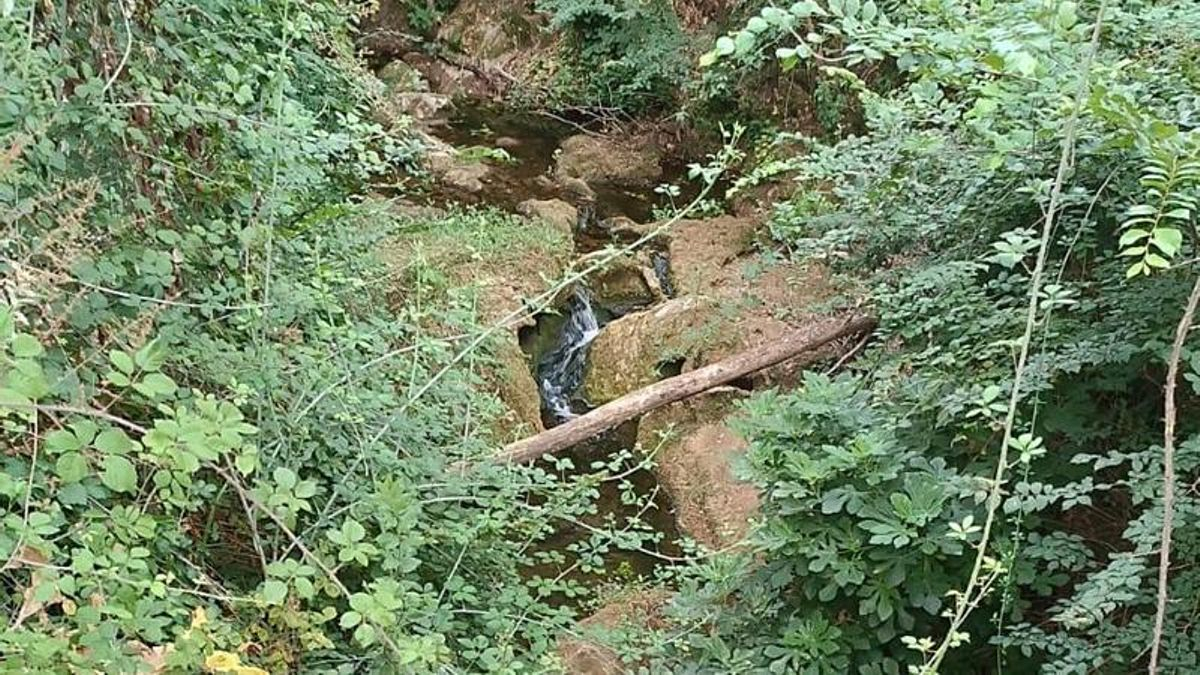 Apenas un hilo de agua corre arroyo arriba de los Baños de Popea.