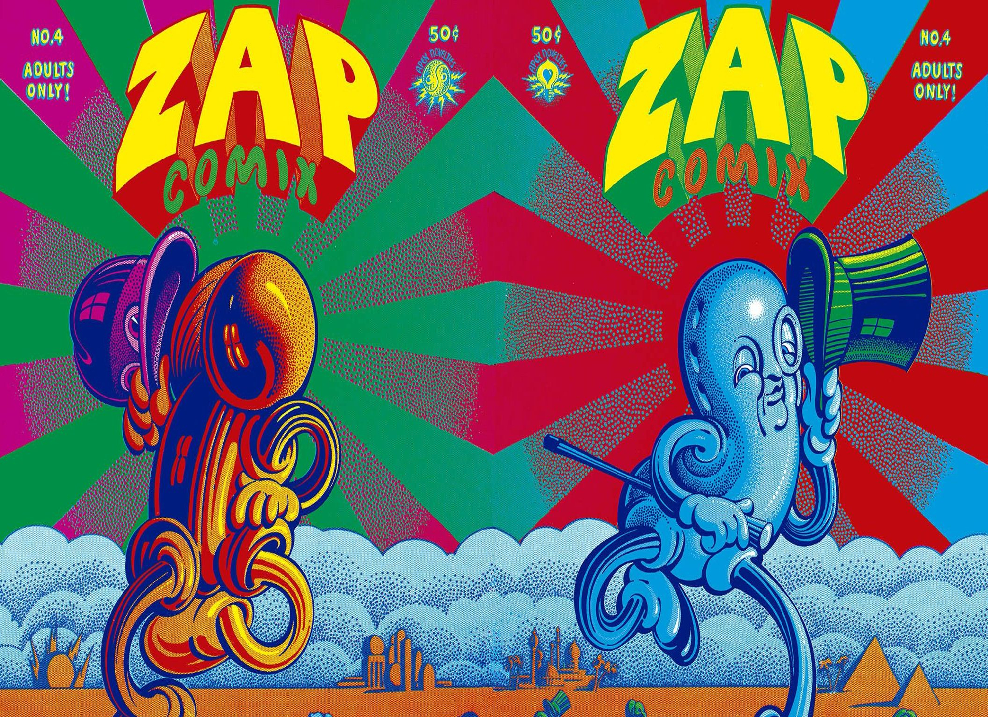 Detalle de la portada para el número 4 de 'Zap Comix' (1969)