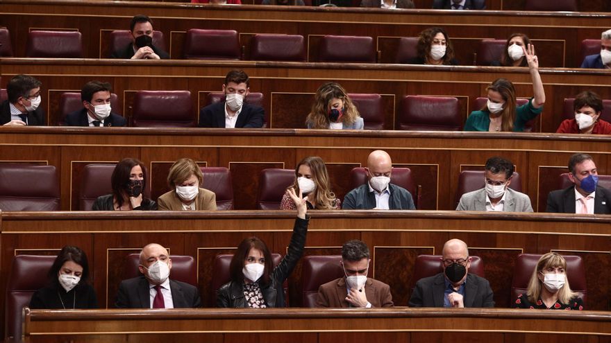 Votación en el Congreso de los Diputados, este jueves 11 de marzo de 2021.