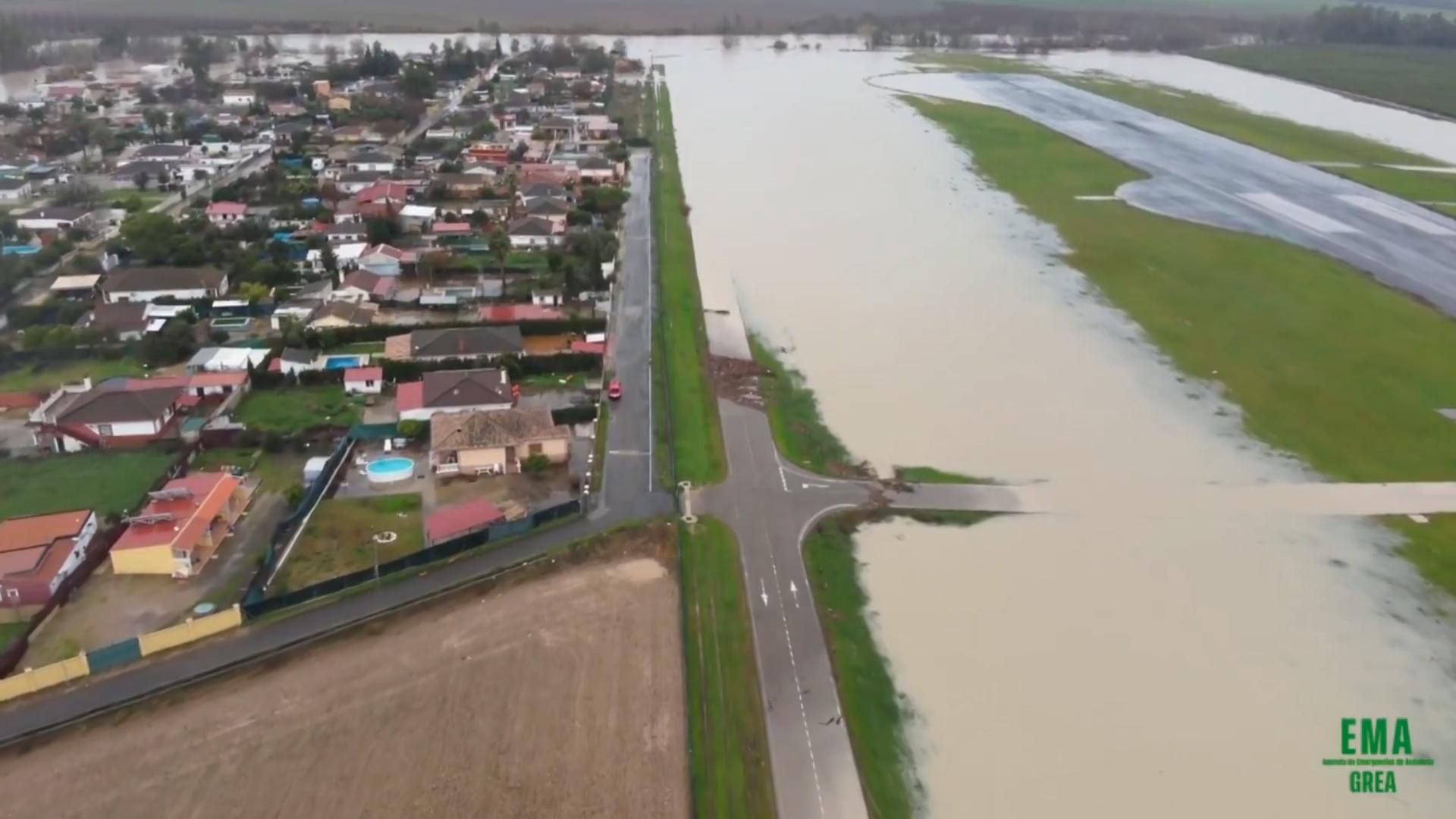 Imágenes aéreas de las parcelas afectadas por las inundaciones en Córdoba