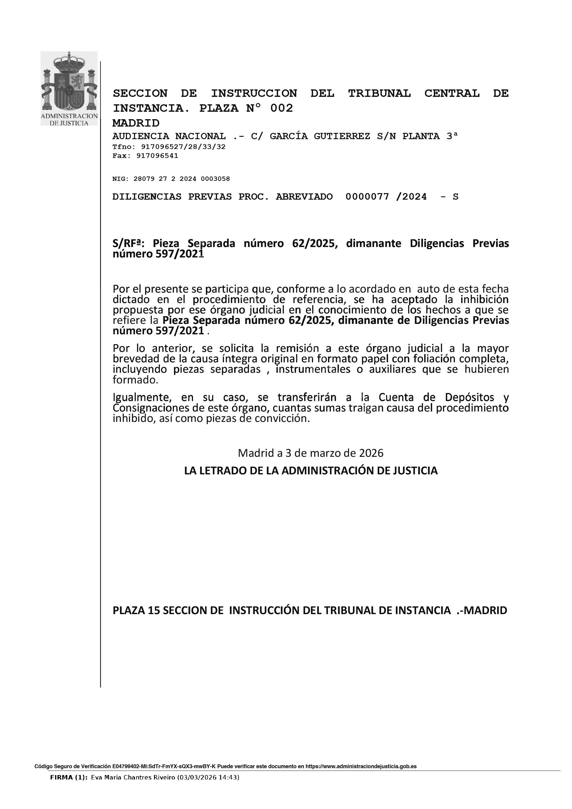 La Audiencia Nacional asume el caso Plus Ultra