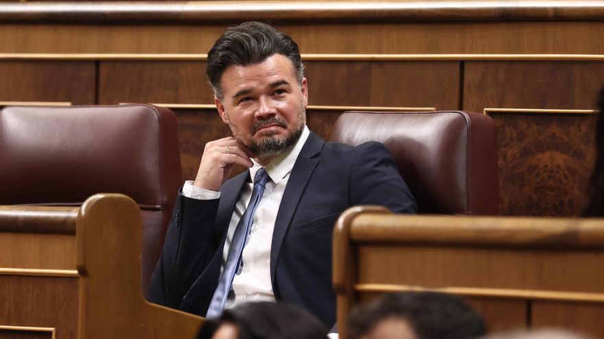 Gabriel Rufián durante una sesión de control al Gobierno, en el Congreso de los Diputados, en Madrid.