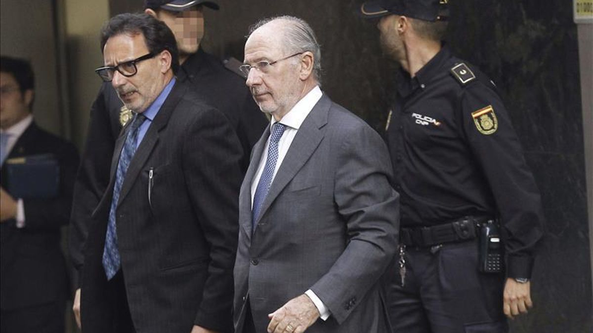 El exvicepresidente del Gobierno Rodrigo Rato sale de la Audiencia Nacional