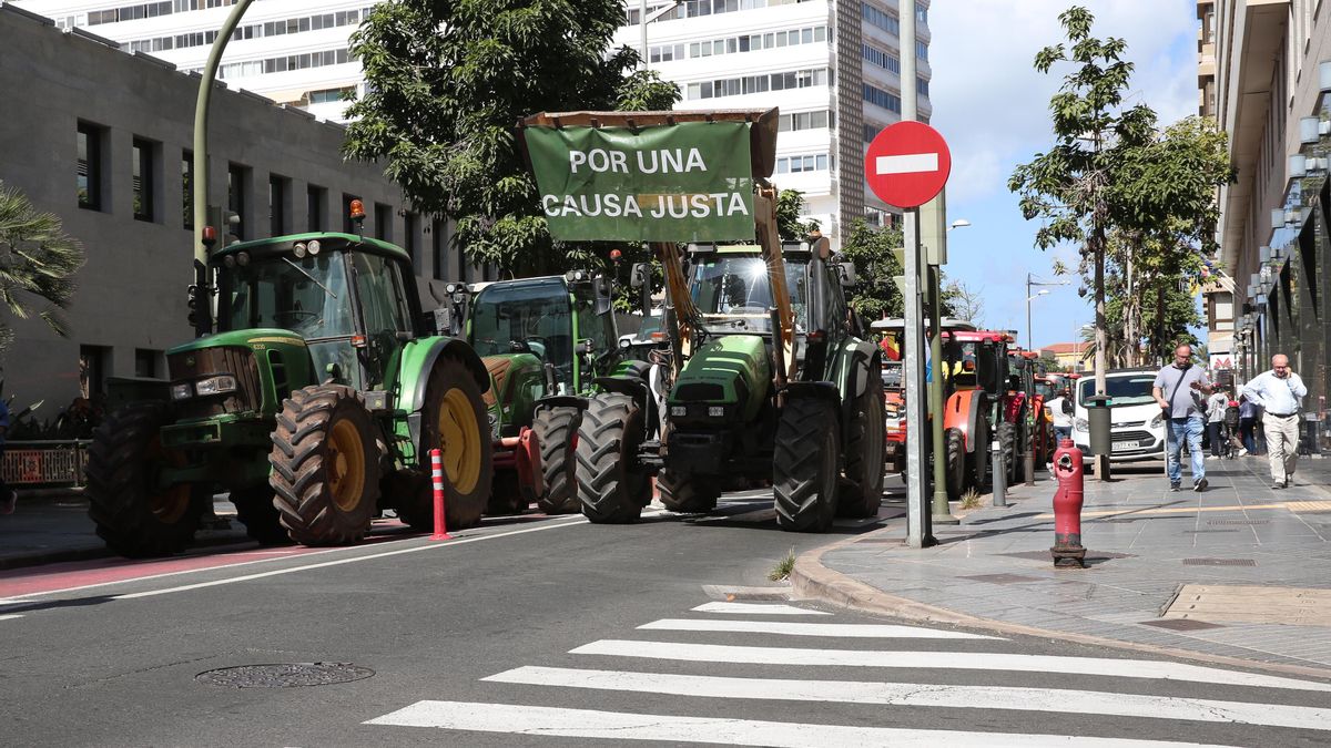 Así se vivió la protesta de agricultores y ganaderos en Gran Canaria