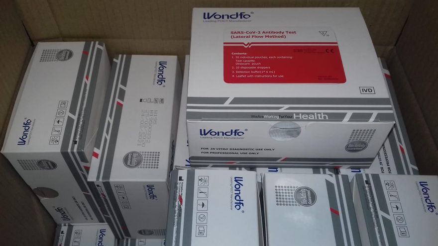 Cajas de test para el coronavirus