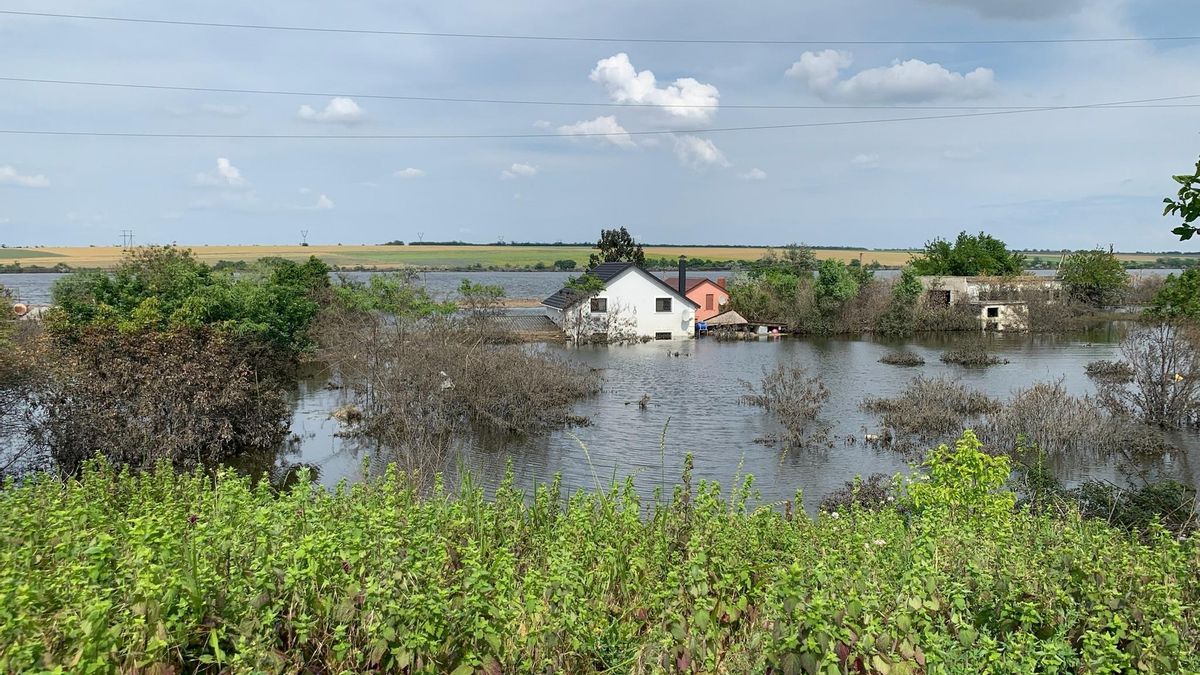 Zona inundada tras la explosión en la presa y central hidroeléctrica de Kakhovka en Kherson