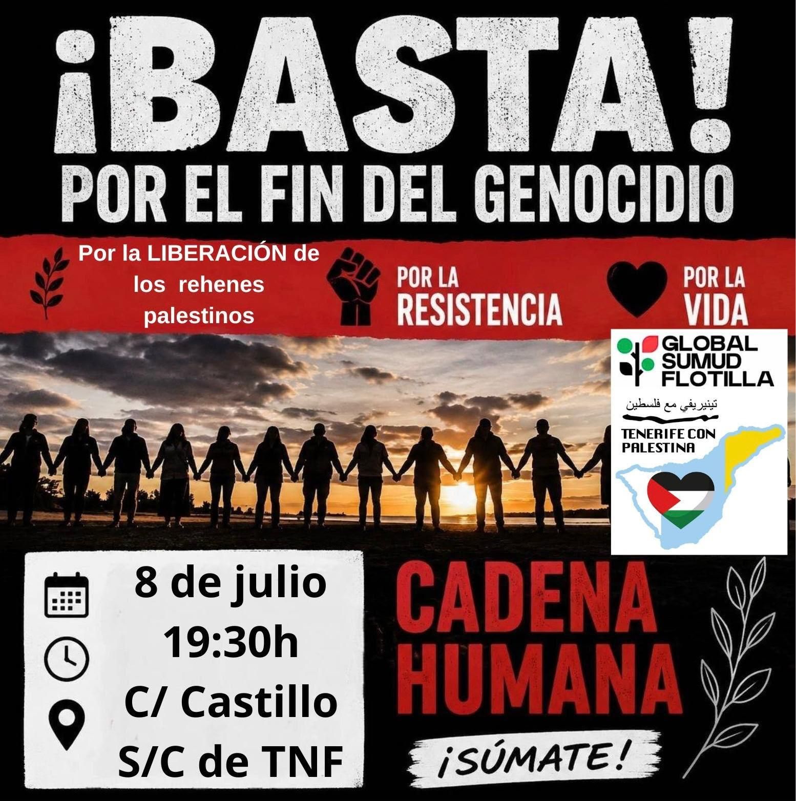 Pancarta organización evento en Tenerife.