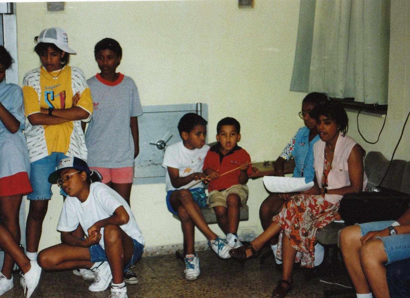 Sede de la asociación caboverdiana de Villablino en una reunión de los años 90