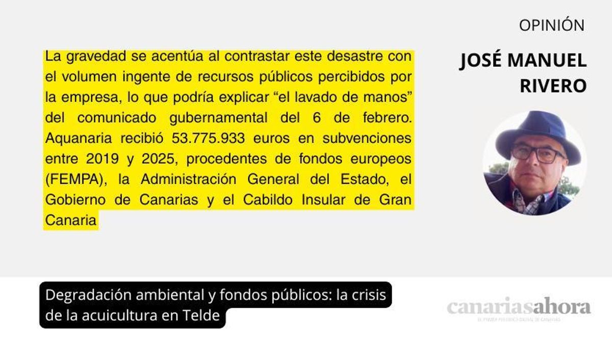 Degradación ambiental y fondos públicos: la crisis de la acuicultura en Telde