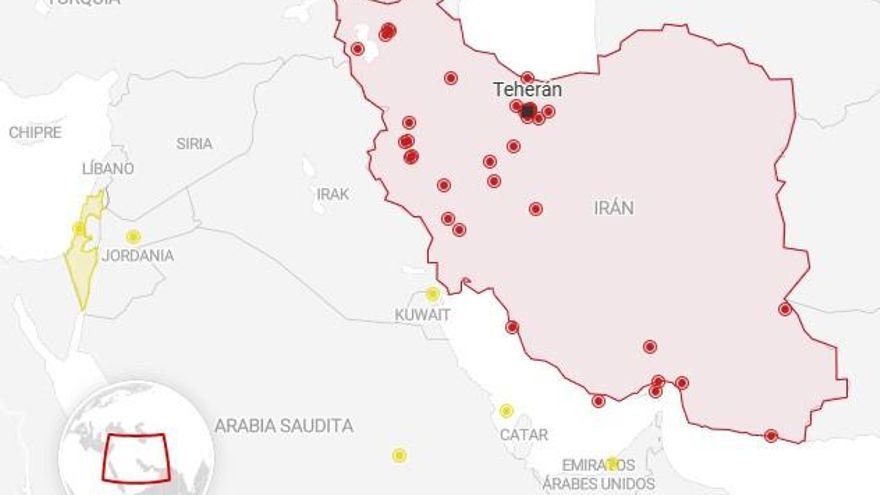 Los mapas de la escalada en Oriente Medio tras los ataques coordinados de EEUU e Israel a Irán