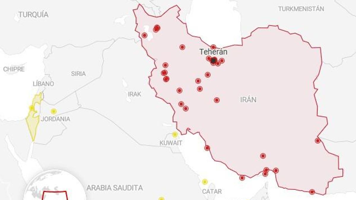 Los mapas de la escalada en Oriente Medio tras los ataques coordinados de EEUU e Israel a Irán