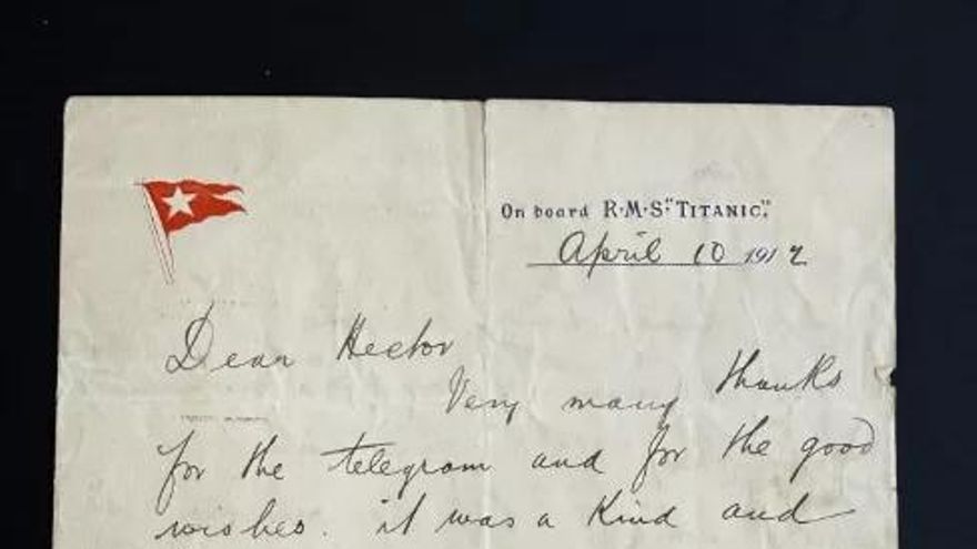 La carta escrita a bordo del Titanic que describe la vida en el barco días antes de su hundimiento