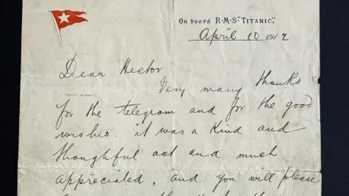 La carta escrita a bordo del Titanic que describe la vida en el barco días antes de su hundimiento